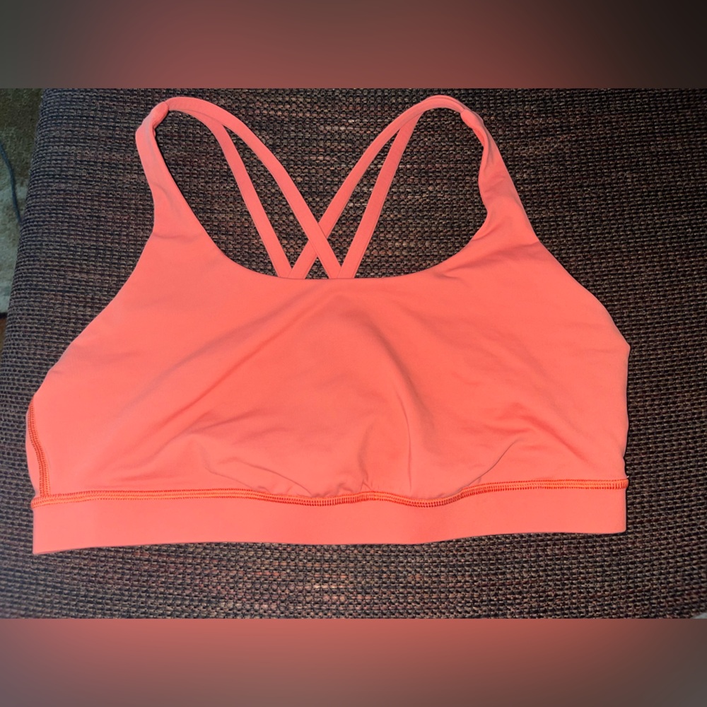 🍋 VGUC Lululemon Energy Bra *Medium Support B–D Cup in Golden Apricot (?) Sz 12